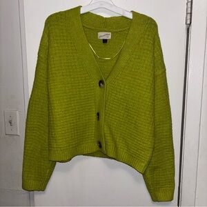 Green Button Up Cardigan
